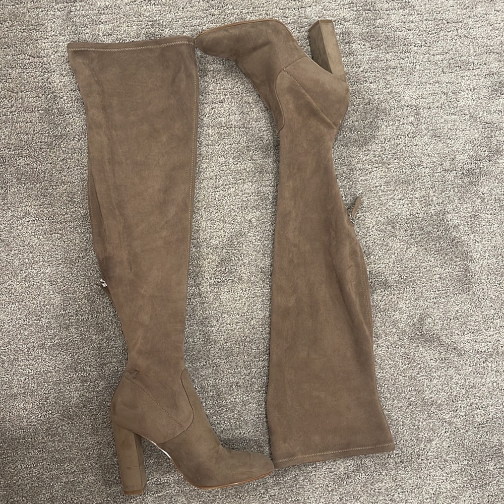 Steve Madden, tall, heeled boots.